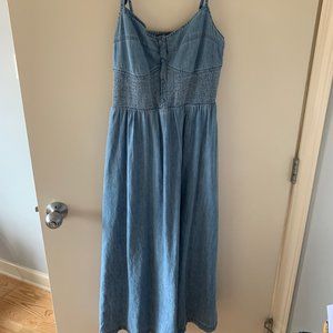 100% Organic Cotton Denim Corset Midi Dress with Washwell